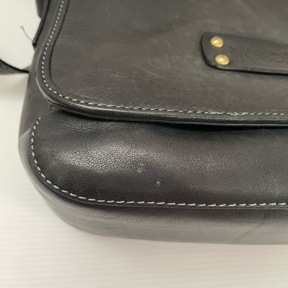 Avorio Nero Black Leather Shoulder bag Made in Italy Red Lining - Picture 10 of 15